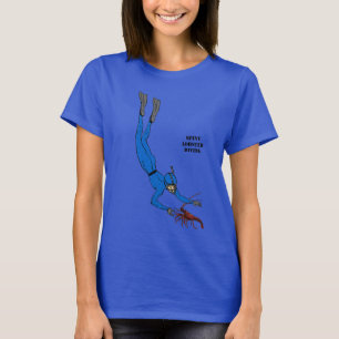 Vintage Freediving Diver Catching a Spiny Lobster T-Shirt