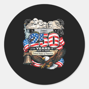 Vintage freedom 4th of july americans 250 veteran classic round sticker