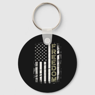 Vintage freedom american flag key ring