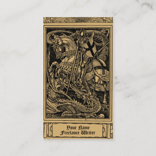 Vintage Freelance Services Walter Crane Template Business Card (Front)