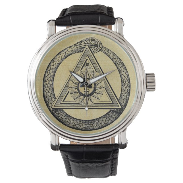 Vintage Freemasonry All Seeing Eye Masonic Symbol Watch (Front)