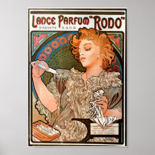 Vintage French Ad Art Nouveau Lance Parfum Rodo  Poster