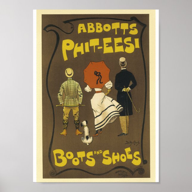 Vintage French Advertising Abbots Phit-tees Boots Poster (Front)