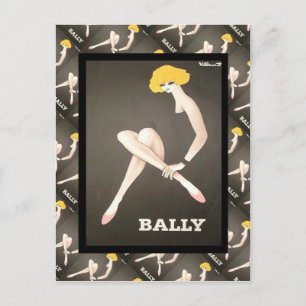 Vintage French advertising, Bally, shoes Postcard