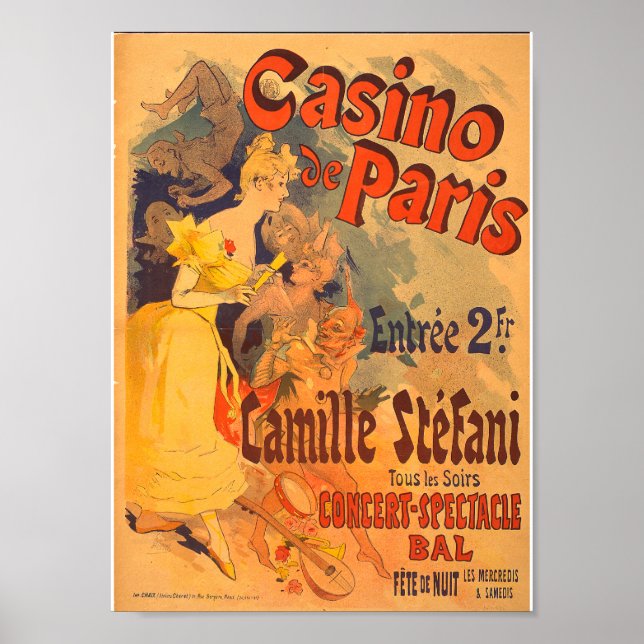 Vintage French Advertising Casino de Paris 1891 Poster (Front)