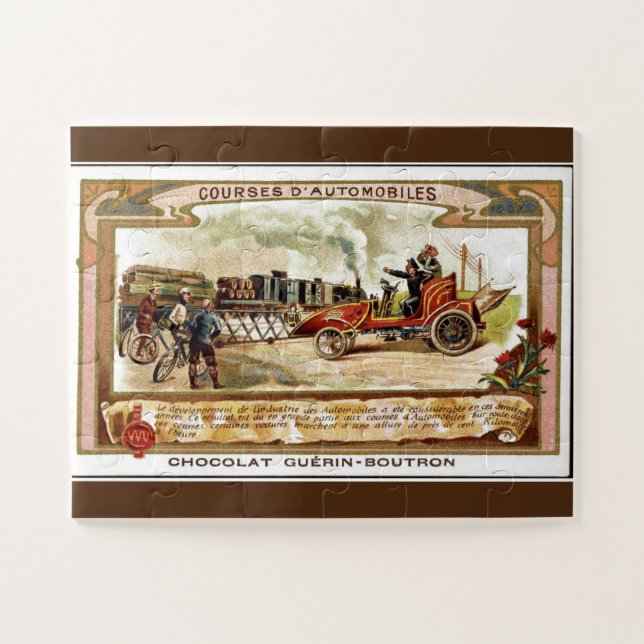 Vintage French Advertising Poster - Automobiles Jigsaw Puzzle (Horizontal)
