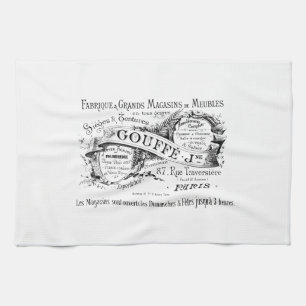 vintage french advertising typography tea towel