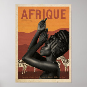 Vintage French Africa travel  Poster