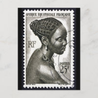 Vintage French African Woman Travel Postcard