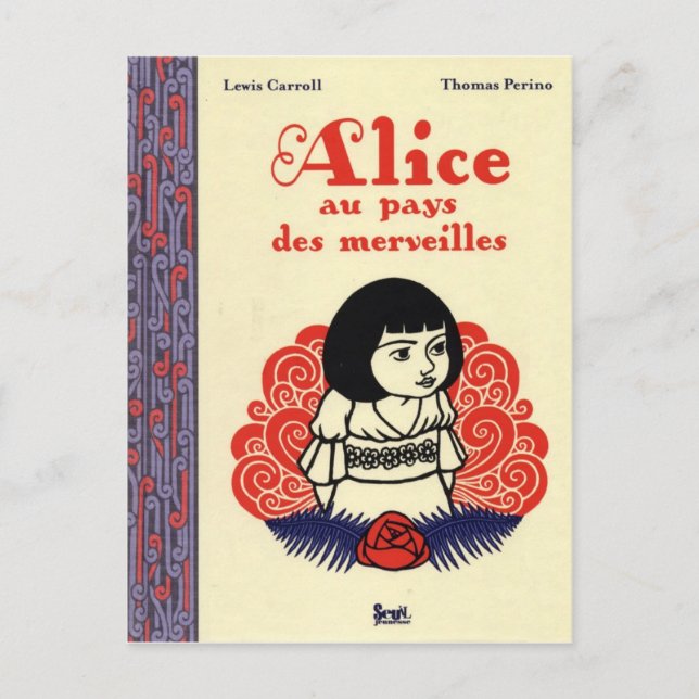 Vintage French Alice in Wonderland Postcard (Front)