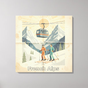 Vintage French Alps Canvas Print
