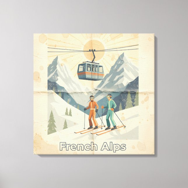 Vintage French Alps Canvas Print (Front)