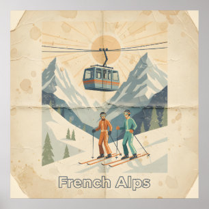 Vintage French Alps Poster