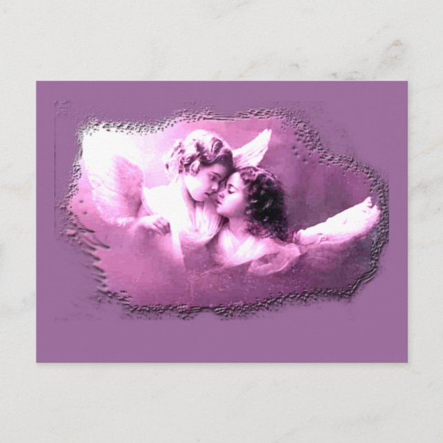 Vintage French Angels Designs Postcard (Front)