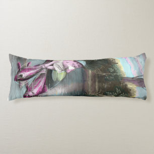 Vintage French April Fool Postcard Body Cushion
