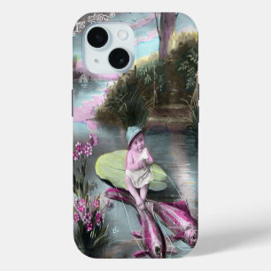 Vintage French April Fool Postcard iPhone 15 Case