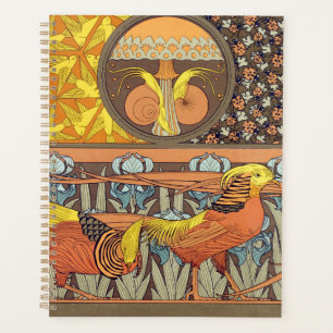 Vintage French Art Nouveau Nature Bird Pattern Planner