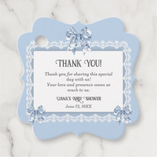 Vintage French Baby Blue Shower Favour Tags
