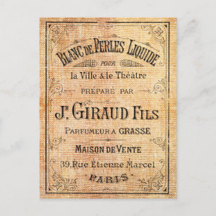 Vintage French beauty label Postcard