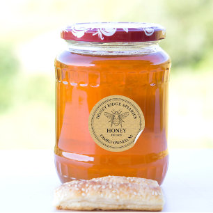 Vintage French Bee Kraft Honey Classic Round Sticker