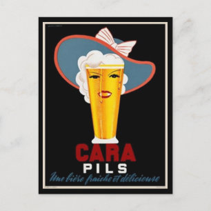 Vintage French Beer Advertisement Postcard