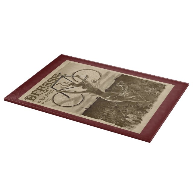 Vintage French Bicycle Advertisement Cutting Board (Corner)