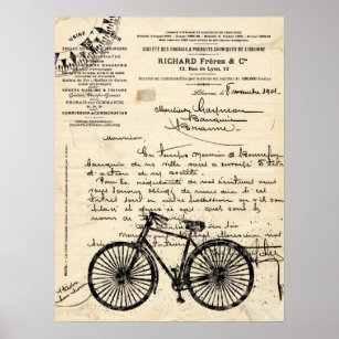 Antique Bicycle Posters & Prints | Zazzle UK