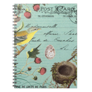 Vintage French Birds notebook