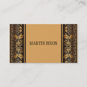 Vintage French Black Gold Modern Calling Business Card