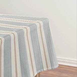 Vintage French Blue & Brown - Neutral Farmhouse Tablecloth