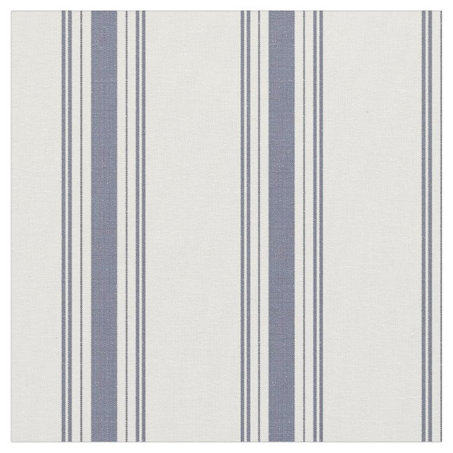 Vintage French Blue Fabric Ticking (Close Up)