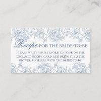 Vintage French Blue Floral Toile Bridal Recipe
