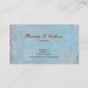 Vintage French Blue Toile Business Card Plain Back