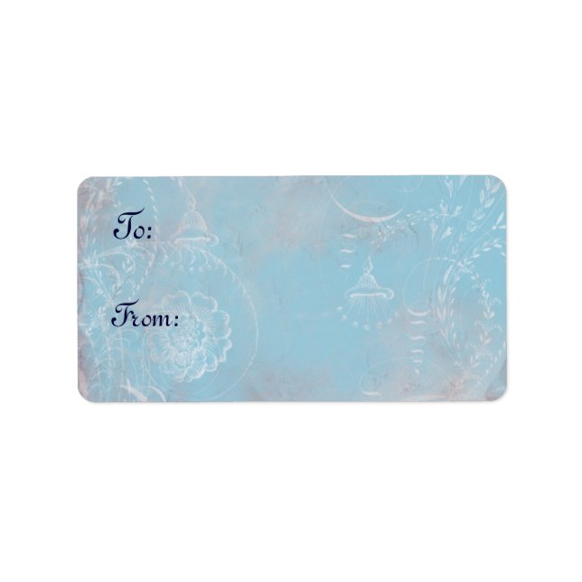 Vintage French Blue Toile Custom Labels Stickers (Front)