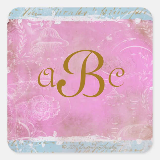 Vintage French Blue Toile Personalised Stickers (Front)