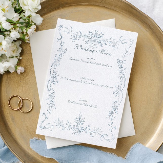 Vintage French Blue Wedding Frame Menu (Creator Uploaded)