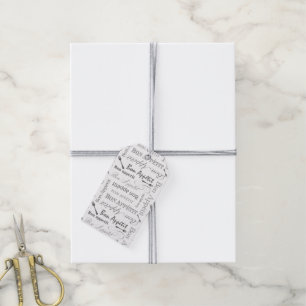 Vintage French Bon Appetit Black and White Gift Tags