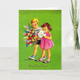 Vintage French - Bonne Fete Maman, Card