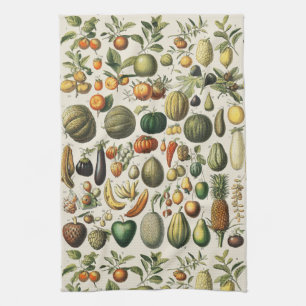 Vintage French Botanical Fruit Poster Art Tea Towel