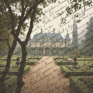Vintage French Botanical Gardens Letter Script  Tissue Paper