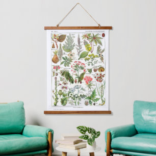 Vintage French Botanical Poster Hanging Tapestry