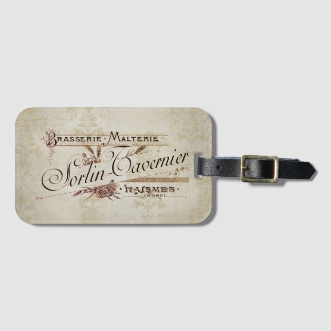 Vintage French Brewery Advertisement Luggage Tag (Front Horizontal)