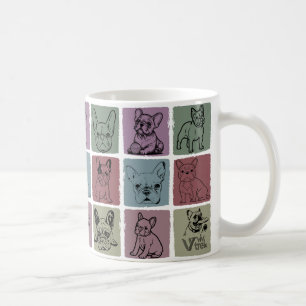 Vintage French Bulldog Coffee Mug Retro Black Gift