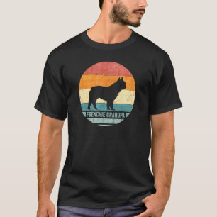 Vintage French Bulldog Grandpa Frenchie Silhouette T-Shirt
