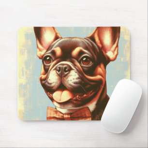 Vintage French Bulldog Painting Portrait Mouse Mat