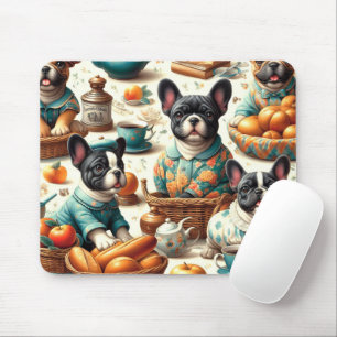 Vintage French Bulldog Seamless Mouse Mat