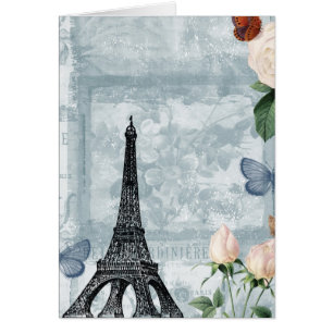 Vintage French Butterflies and Roses