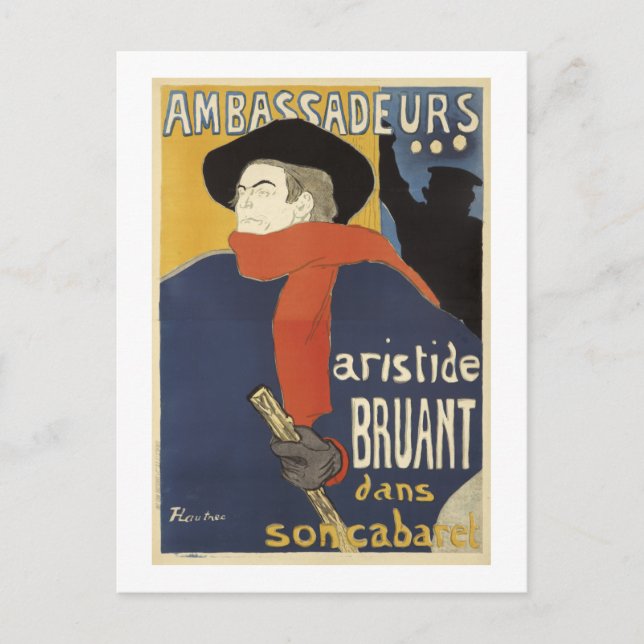 Vintage French Cabaret Performance Postcard (Front)