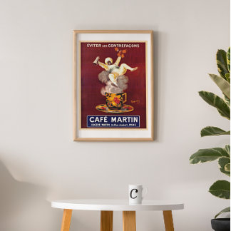 Vintage French Cafe Advertisement Repro. Art Deco Poster
