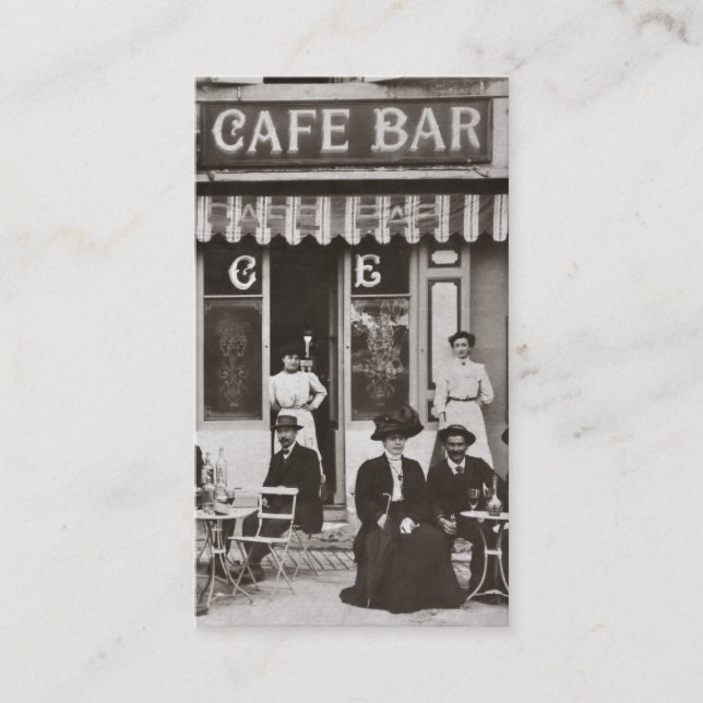 Vintage French cafe bar scene Business Card (Front)